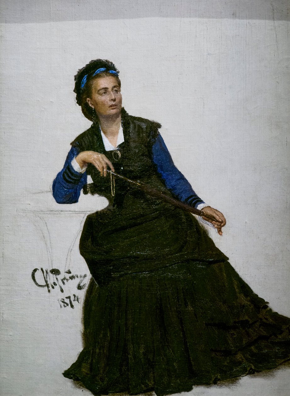 ŞEMSİYESİ İLE OYNAYAN KADIN by Ilya Efimovich Repin