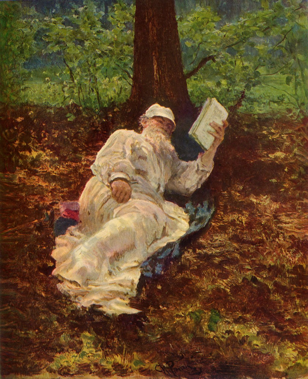 "Leo Nikolayevich Tolstoy Ormanda Dinleniyor", 1891, 1965. by Ilya Efimovich Repin