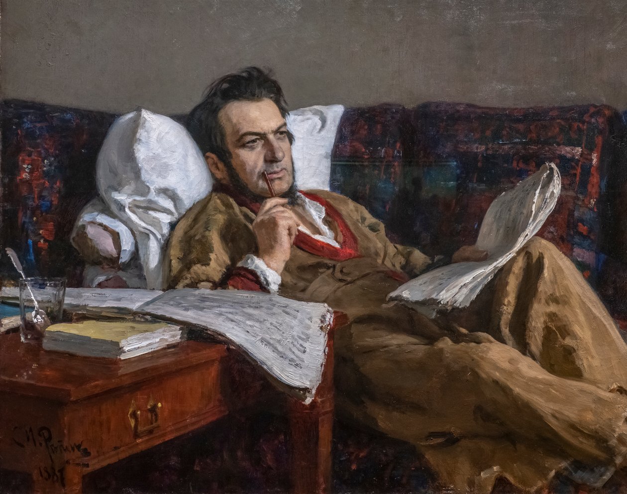 MIKHAIL GLINKA “RUSLAN VE LUDMİLA” OPERASINI YAPARKEN by Ilya Efimovich Repin