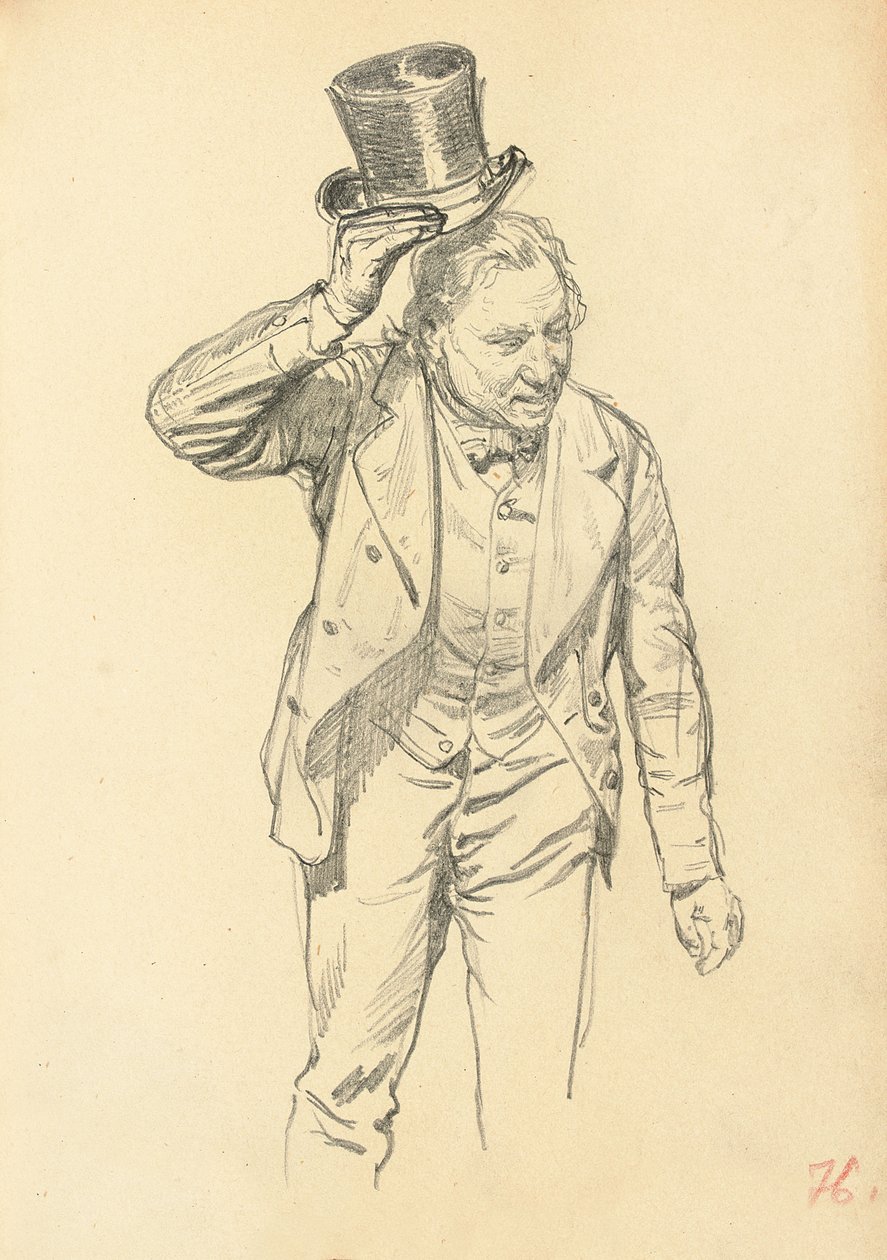 Şapkasını Devrilen Adam, c. 1872-1875 by Ilya Efimovich Repin