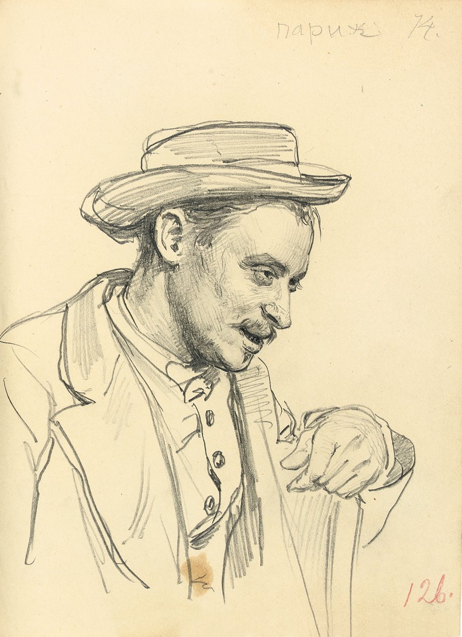 Profilde Şapkalı Adam, c. 1872-1875 by Ilya Efimovich Repin