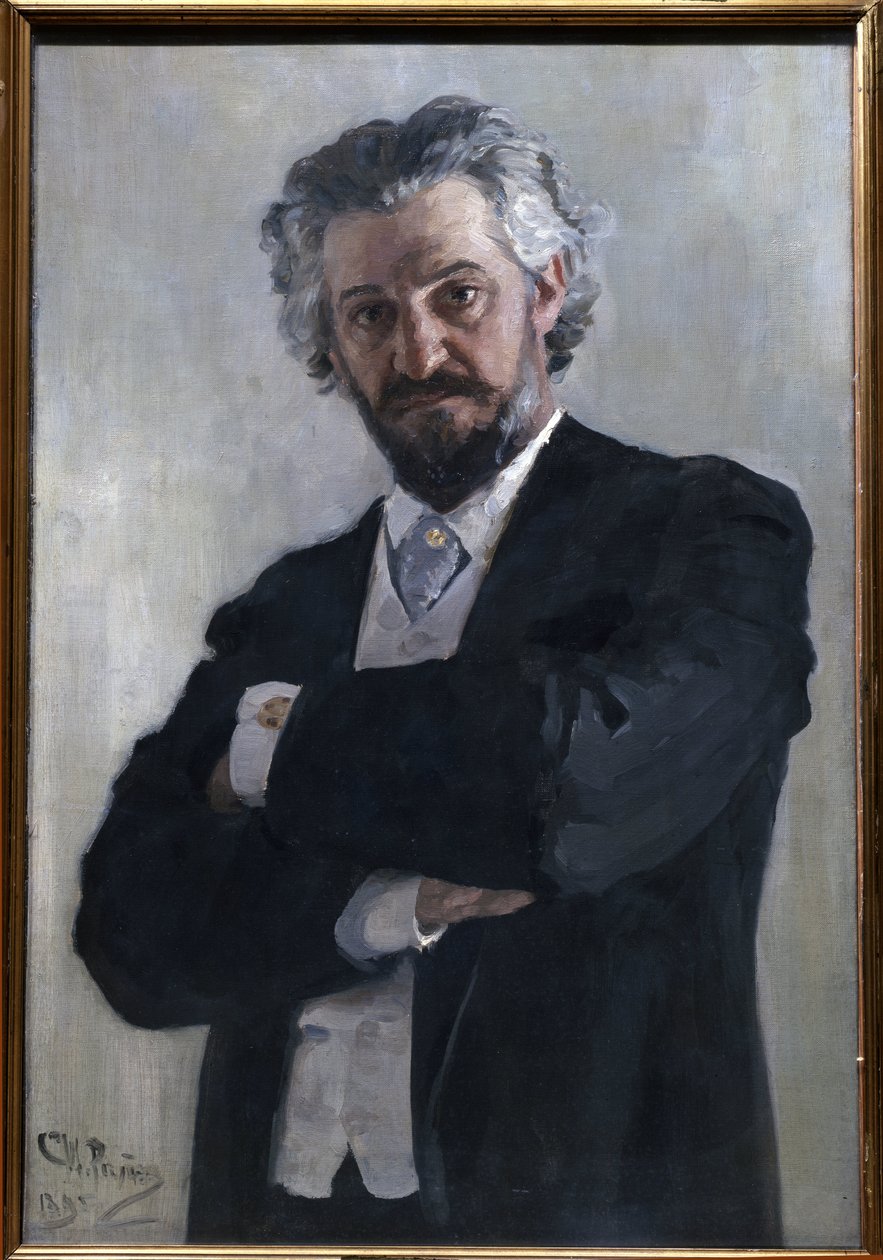 Portre de Alexander Verzhbilovich (Verzhbilovic, Verzhibilovic, Vierzbilovich, Wierzbillowicz, Wierzbilovich, Wierzbilovicz, Wierzbilowicz) (1850-1911), viyolonsel russe, en 1895. Peinture de Ilia Iefimovitch Repine (Ilya Yefimovich Repin) (1850-1911) by Ilya Efimovich Repin