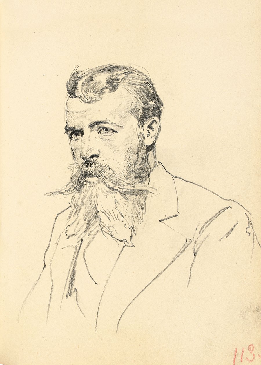 Bıyıklı Sakallı Bir Adamın Portresi, c. 1872-1875 by Ilya Efimovich Repin