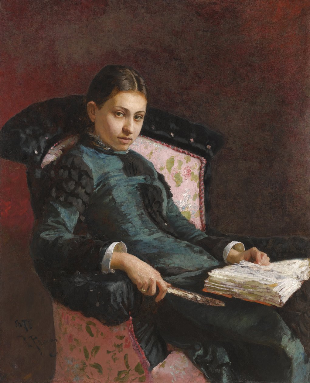 Sanatçının karısının portresi, Vera Repina, 1878 by Ilya Efimovich Repin
