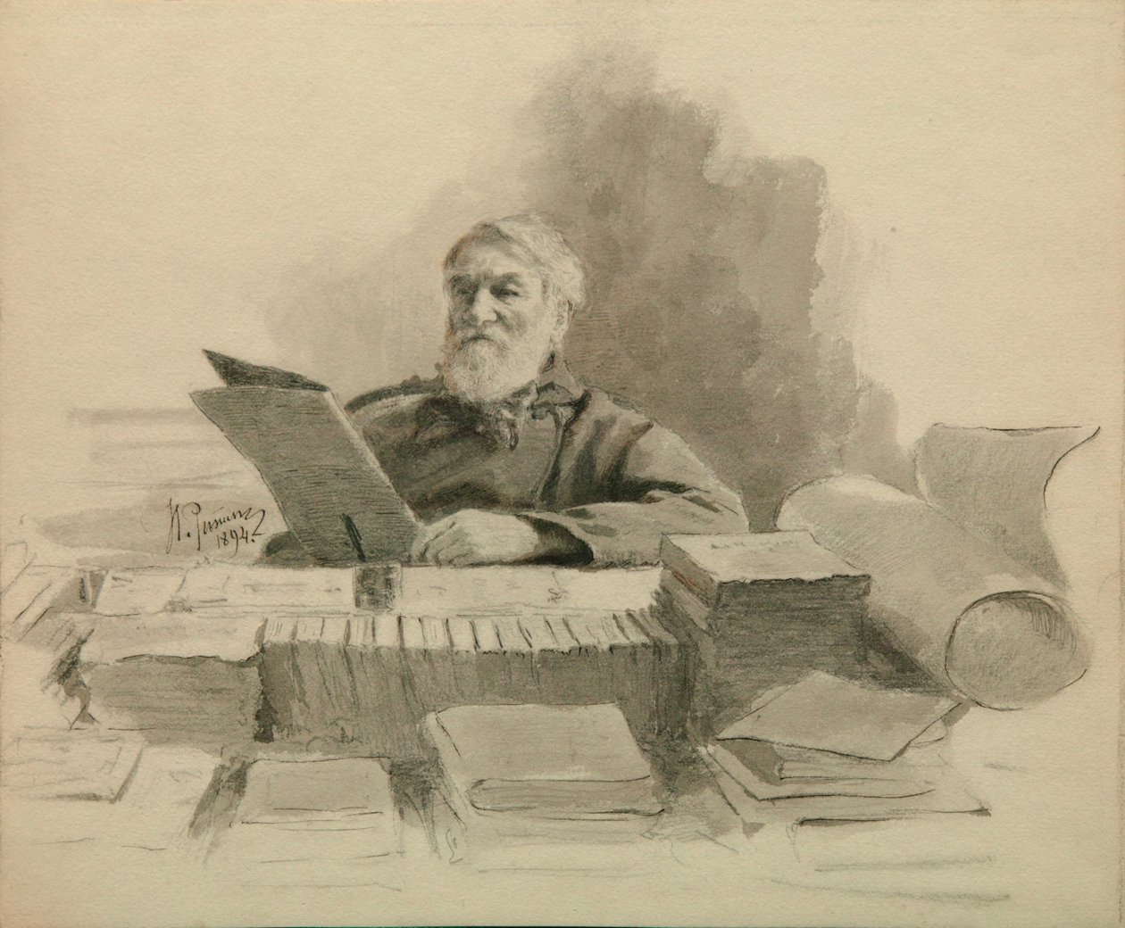 Yazarın portresi Dmitry Grigorovich 1822-1899, 1894 by Ilya Efimovich Repin