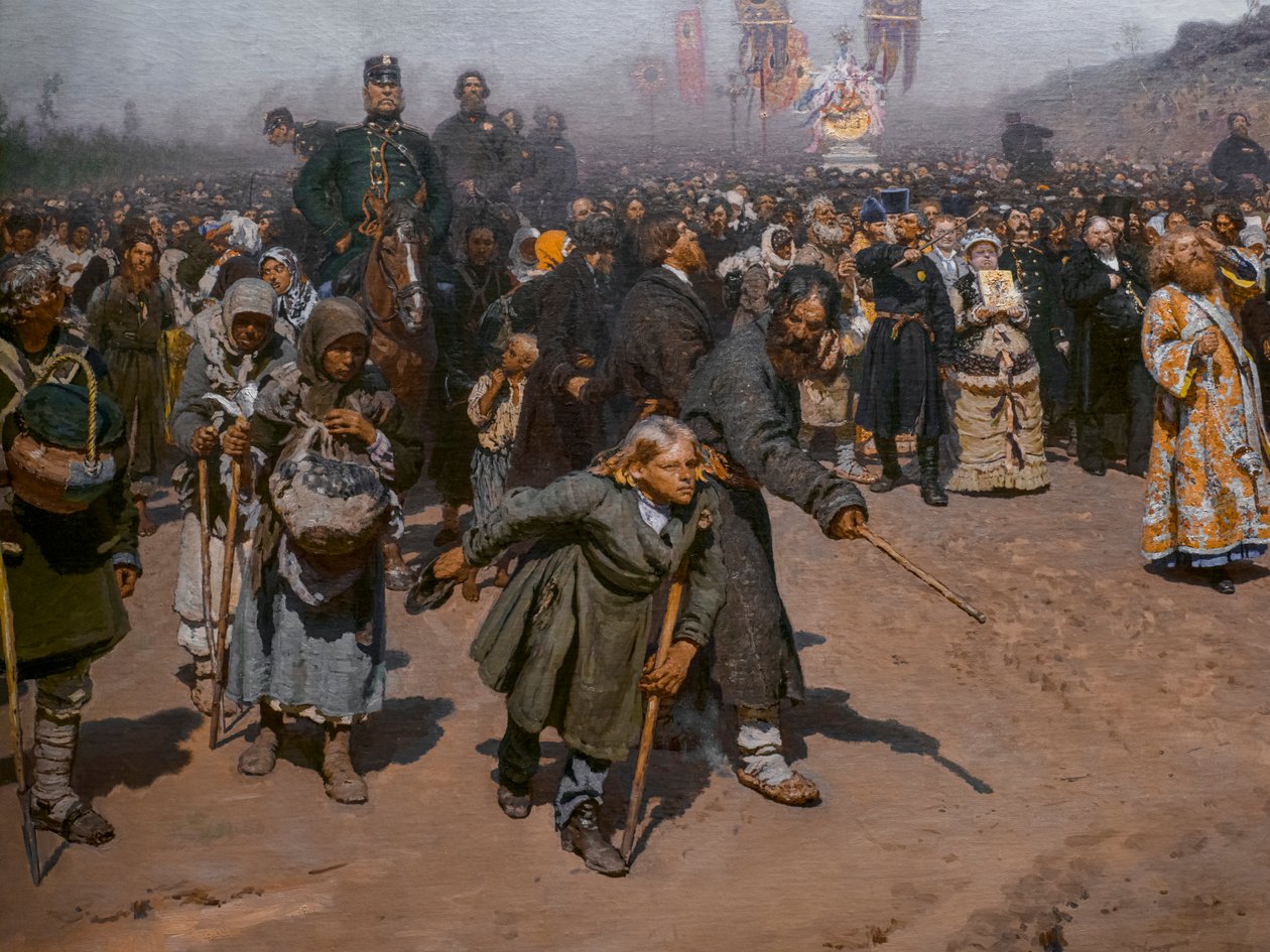 KURSK İLİNDE DİNİ ALAY (detay) by Ilya Efimovich Repin
