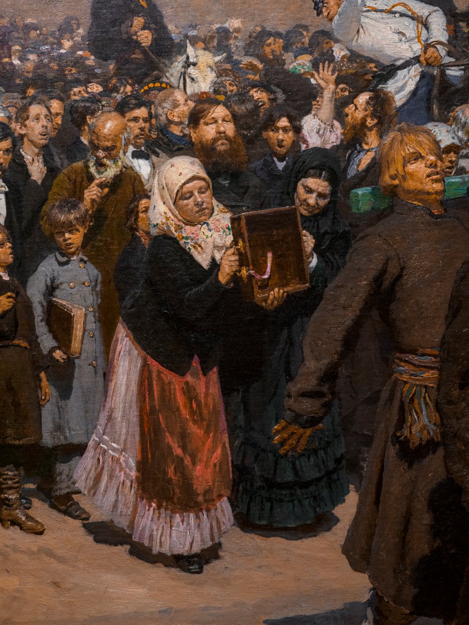 KURSK İLİNDE DİNİ ALAY (detay) by Ilya Efimovich Repin