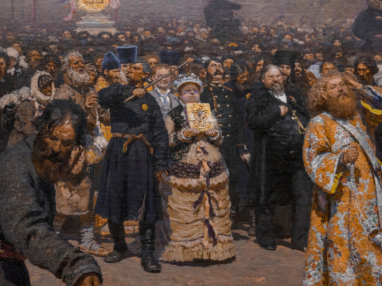 KURSK İLİNDE DİNİ ALAY (detay) by Ilya Efimovich Repin
