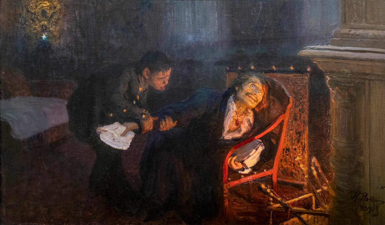 KENDİNİ İMMOLATASYON. GOGOL EL YAZMASINI YAKIYOR by Ilya Efimovich Repin