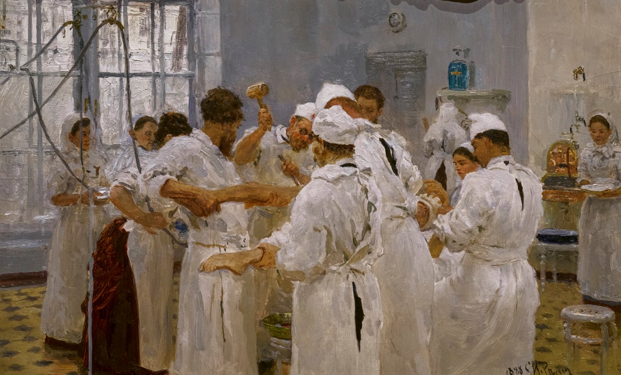 AMELİYAT ODASINDA CERRAH EVGUÉNY PAVLOV by Ilya Efimovich Repin