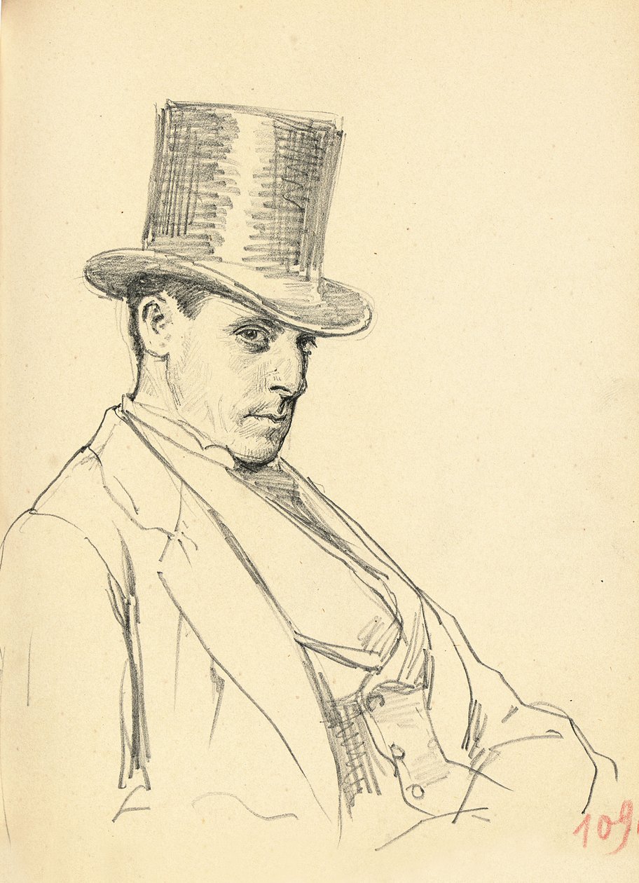 Silindir Şapkalı Oturan Adam, c. 1872-1875 by Ilya Efimovich Repin