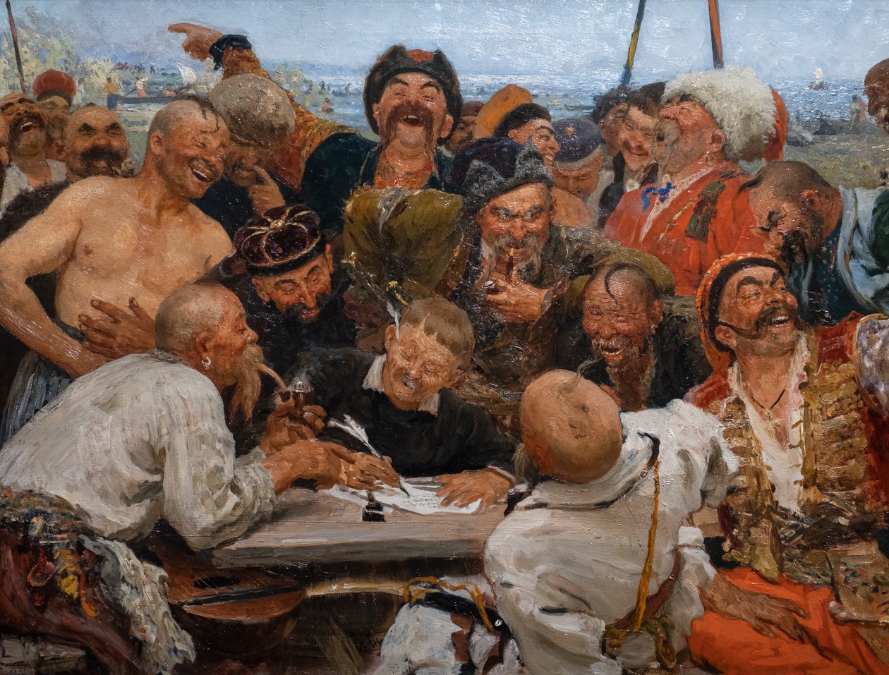 TÜRKİYE SULTANINA MEKTUP YAZAN ZAPOROGUES KAZAKLARI by Ilya Efimovich Repin