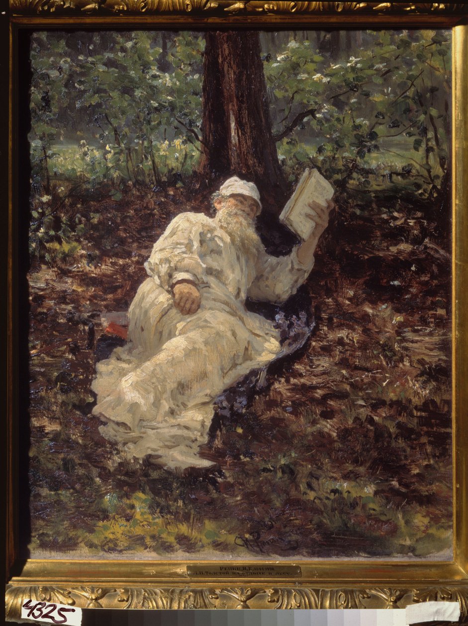 Ormanda dinlenen Tolstoy by Ilya Efimovich Repin