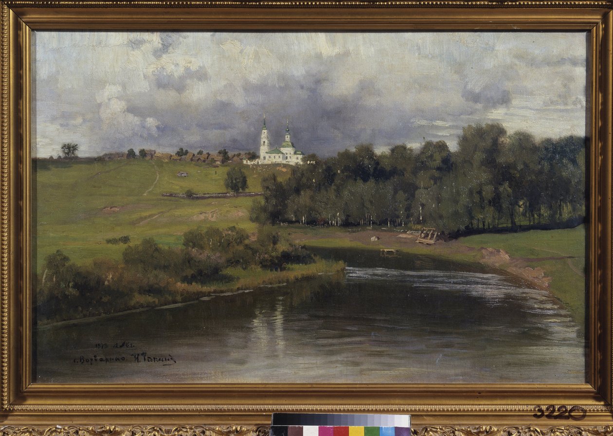 Varvarino (Rusya) köyünün görünümü. Ilya Repin