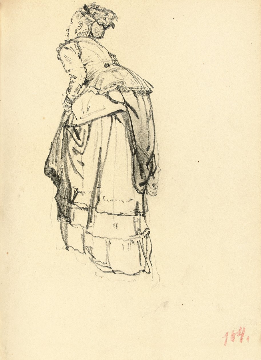 Arkadan Elbiseli Kadın, c. 1872-1875 by Ilya Efimovich Repin