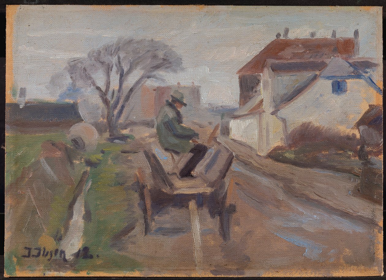 Bir Vagon Tablosunda Oturan Ressam Ølund Hansen by Immanuel Ibsen