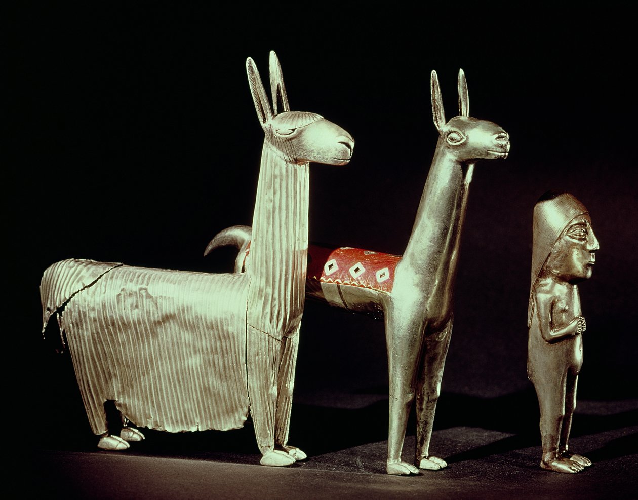 Lama, alpaka ve kadın, Titicaca Gölü