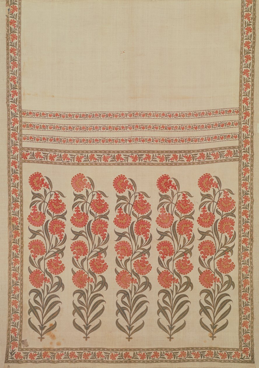 Kalıplanmış ve elle boyanmış pamuklu kuşak (patka), Rajasthan, Hindistan, 17.-18. yüzyıl by Indian School
