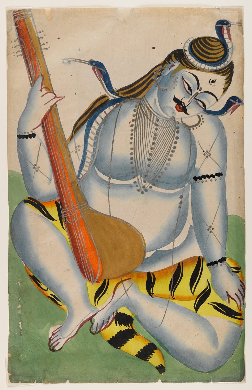 Shiva, Lord of Music, 19. yüzyılın sonları - 20. yüzyılın başlarında (tuvalet üzerinde klozet) by Indian School
