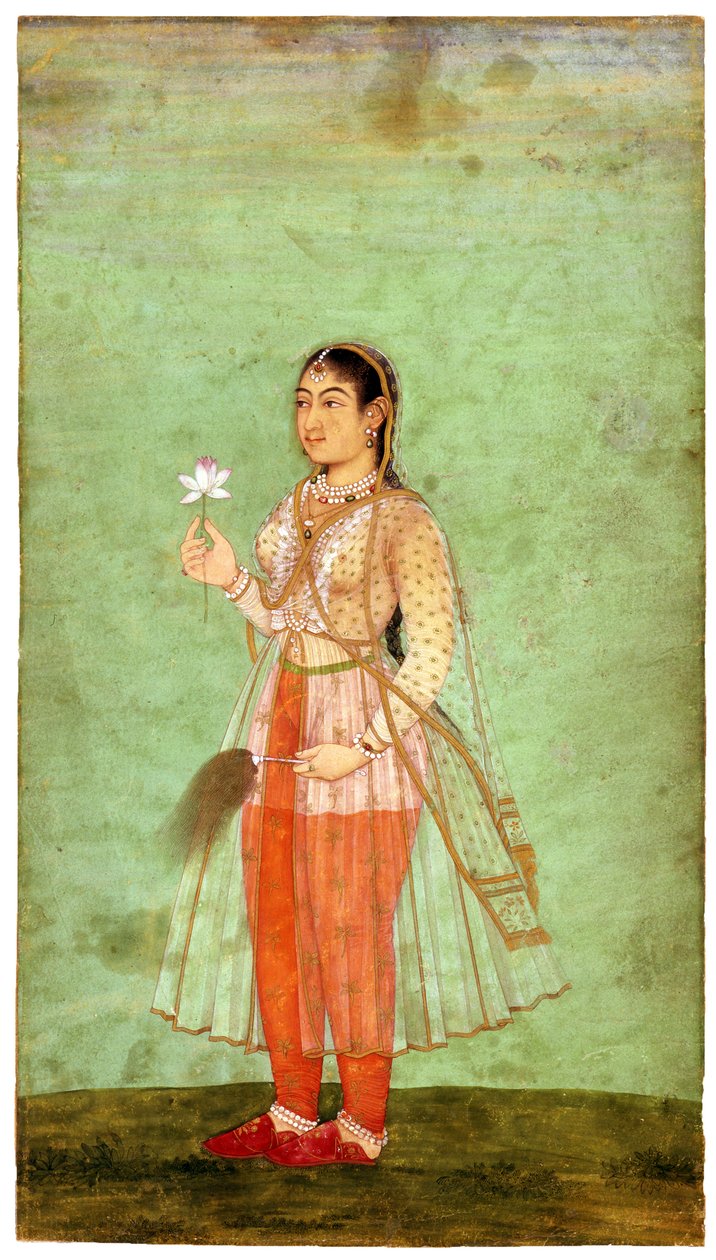 Çiçek Çırpıcılı Kadın, 1630 dolayları by Indian Art
