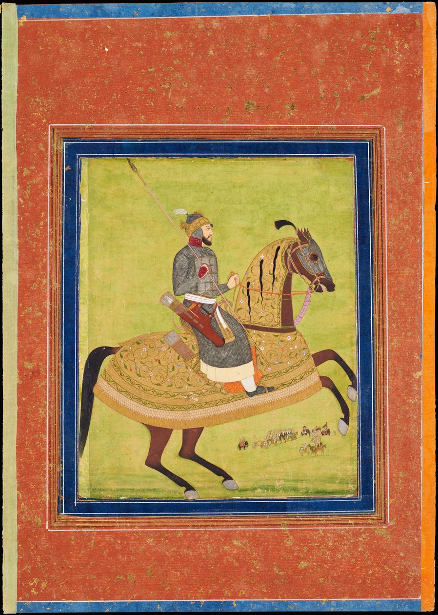 Prens Azam Şah At Sırtında by Indian Art