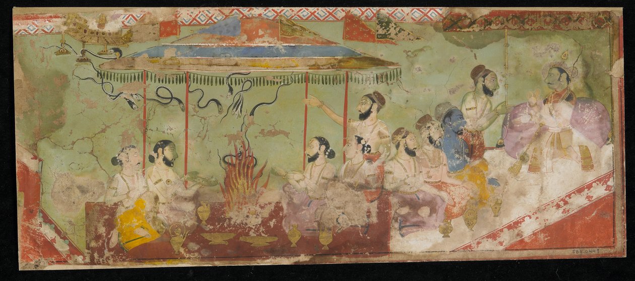 Bir Kurban Töreni, resimli Albüm folyosu, c.1690 by Indian School