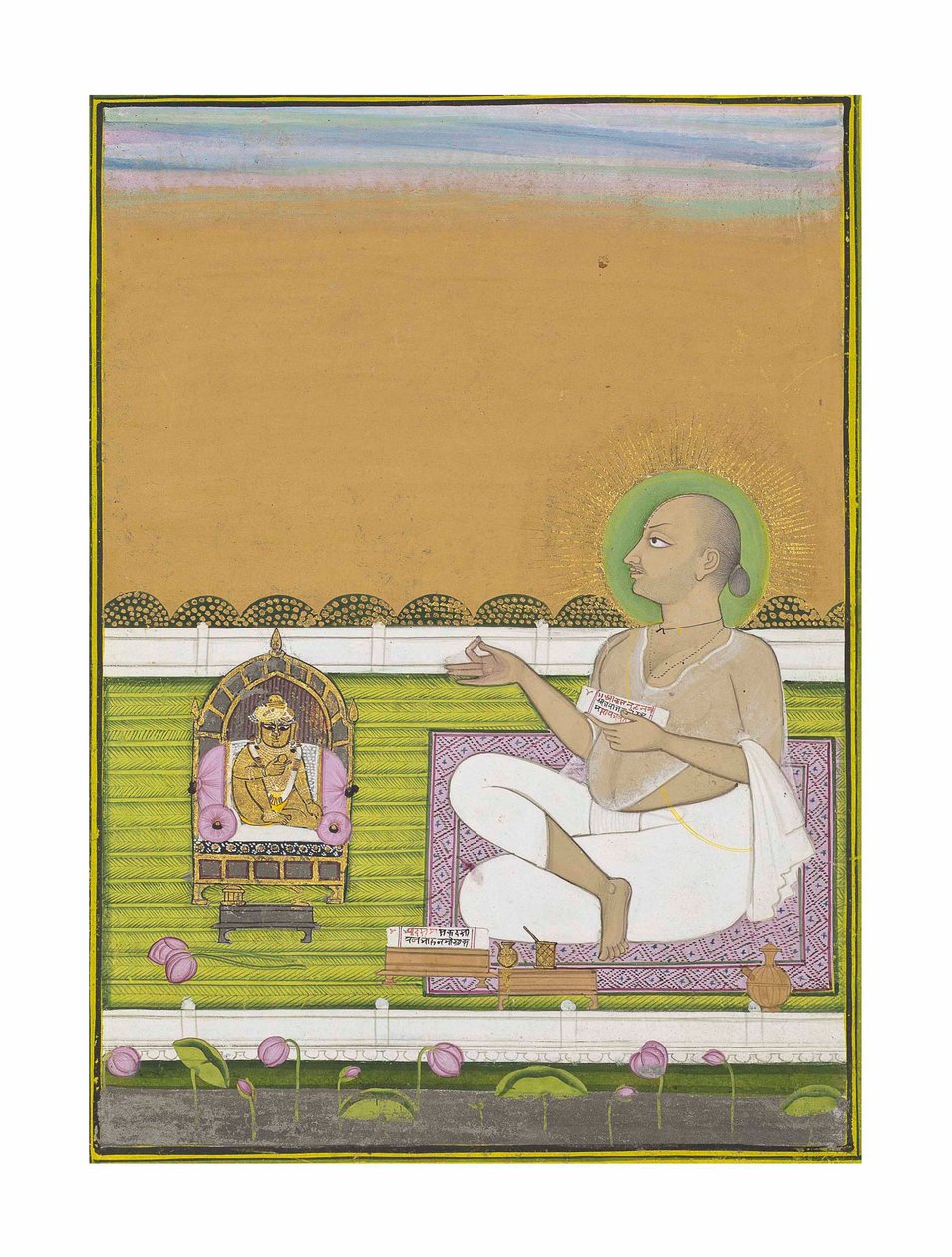 Pushtimarg Tarikatından Bir Bilge ve Shri Nathji, 1850 dolayları by Indian School