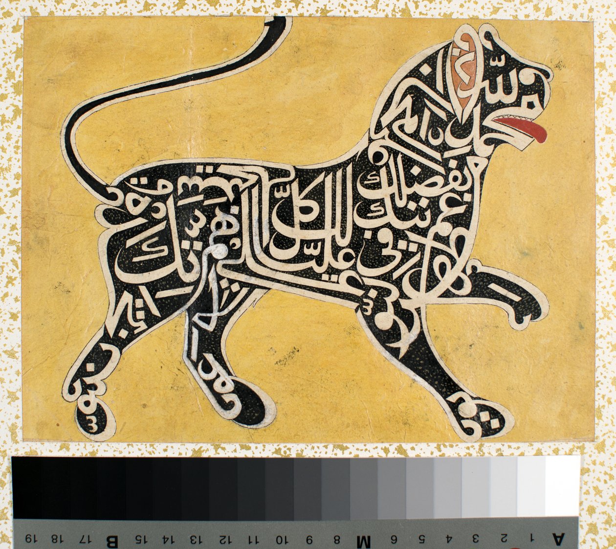 Kaligrafiden yapılmış bir aslan, 1800 dolayları by Indian School