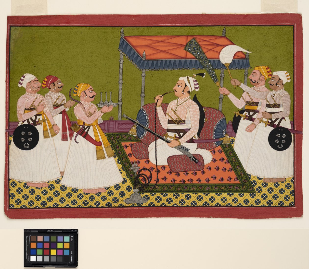 Bir Samode maharajası, c.1760 (kağıt üzerinde opak w/c gümüş ve altın) by Indian School
