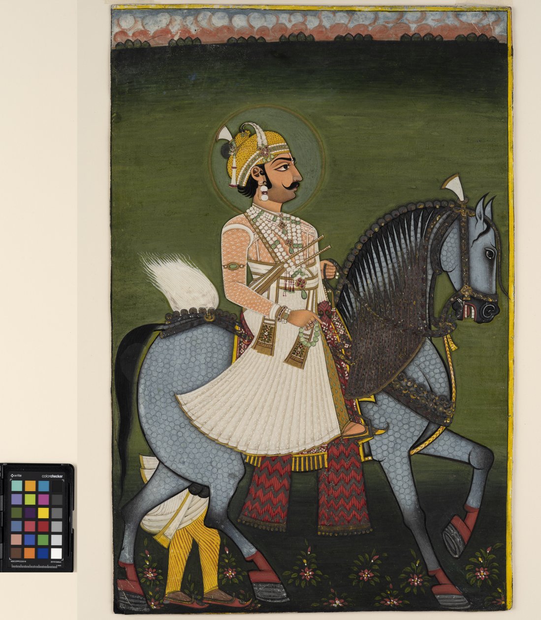 At sırtında Jhilai bir thakur by Indian School