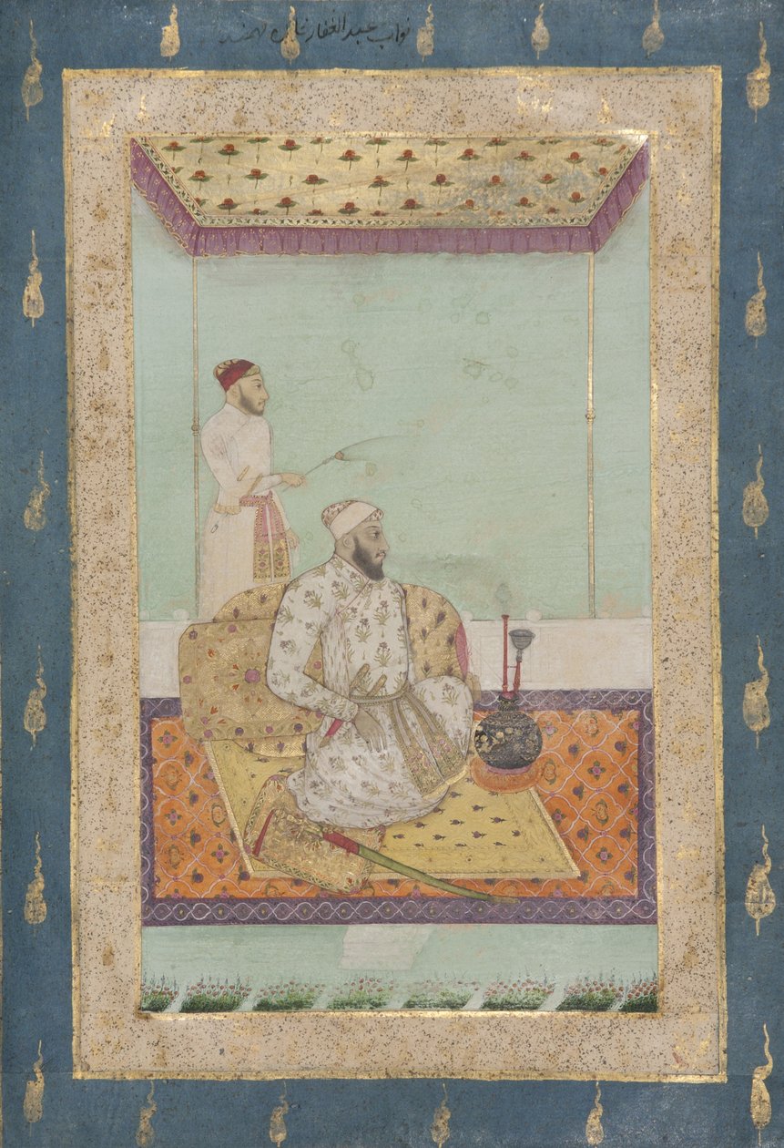 Abdul Ghaffar Khan Bahadur, c.1680 (kağıt üzerinde opak wc ve altın) by Indian School