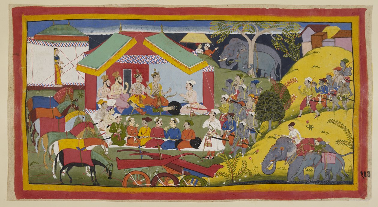 15296 (1) f.100r ekleyin, Bharata ve takipçileri Nishada Krallığı
