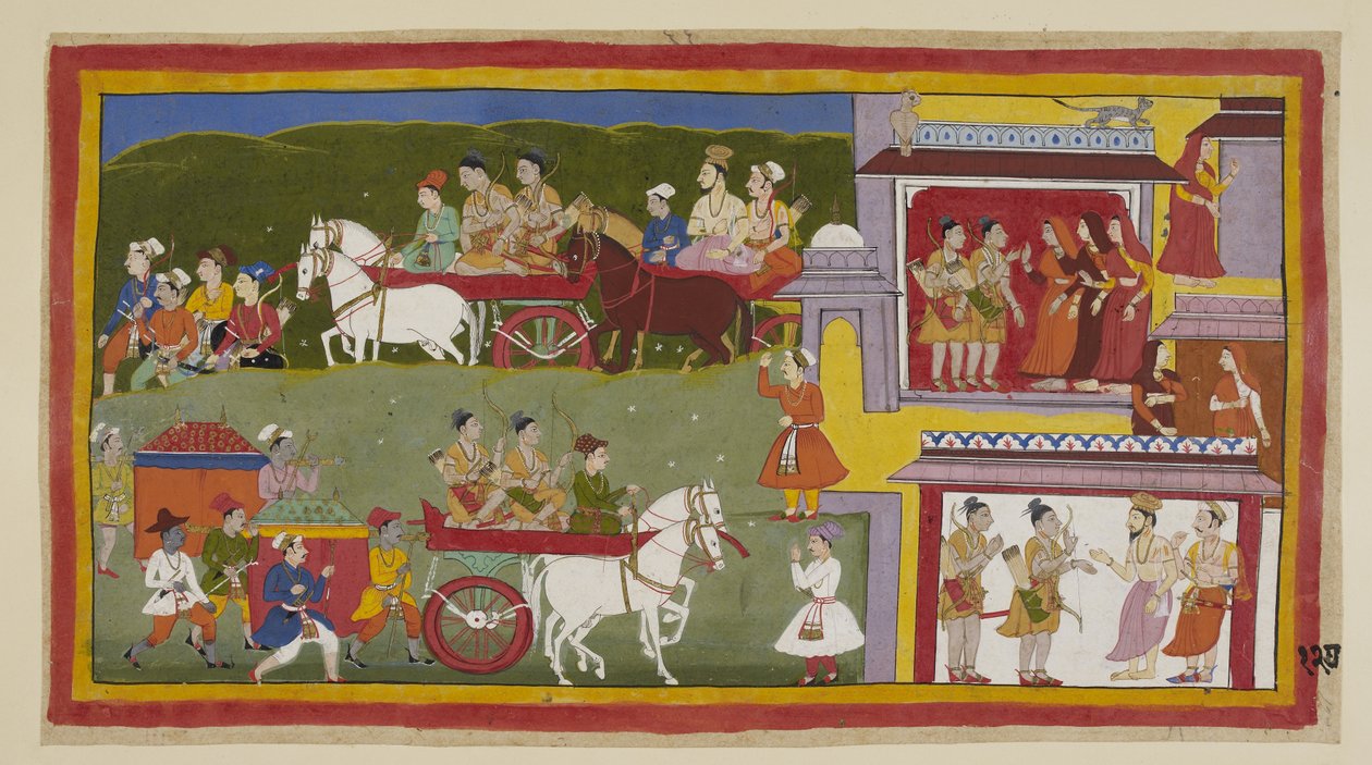Ekle 15296 (1) f.127r, Alay resmin alt kısmında Ayodhya
