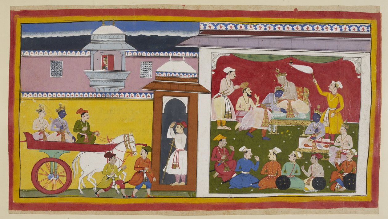 15296 (1) f.12r ekleyin, Sumantra Rama ve Laksmana