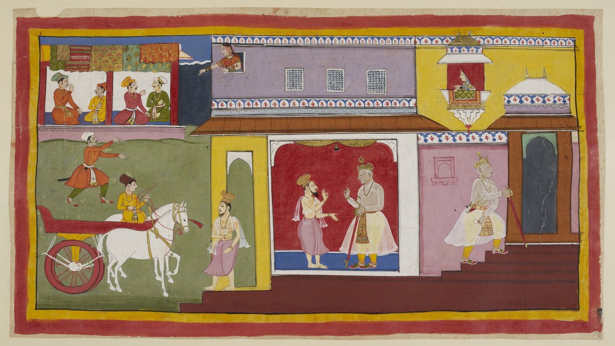 15296 (1) f.18r ekleyin, Vasistha saraya döner ve Dasaratha
