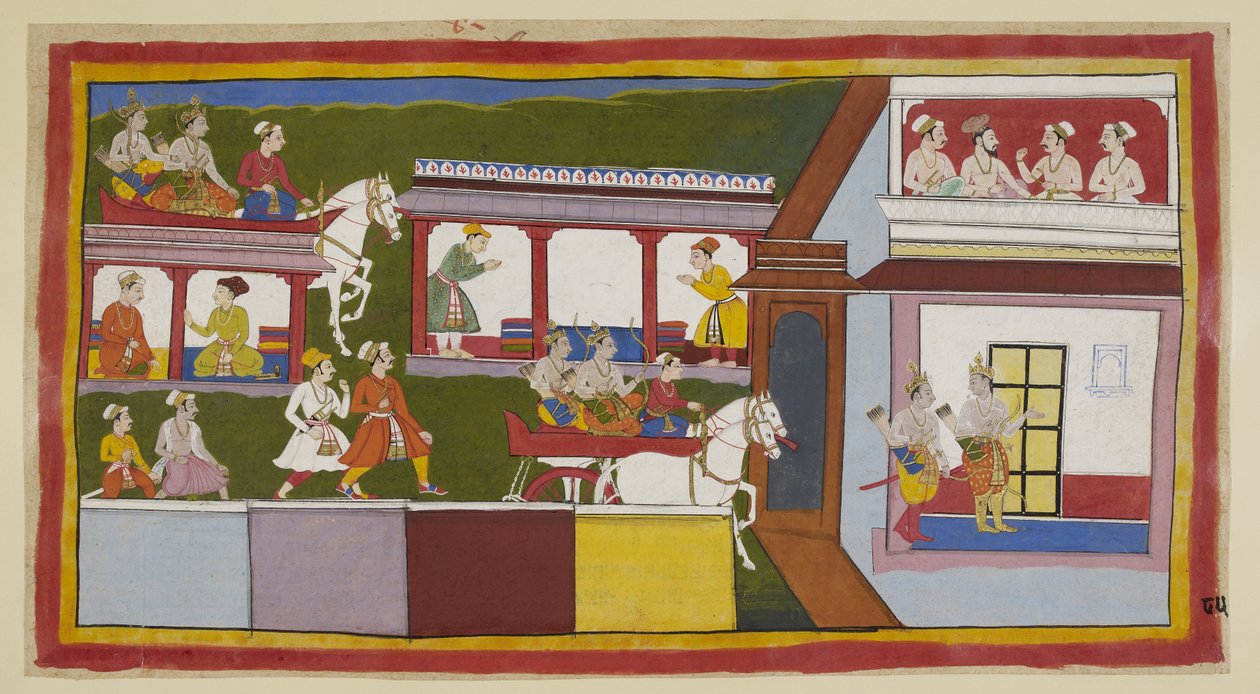 Ekle 15296 (1) f.85r, Prensler arabalarında Ayodhya