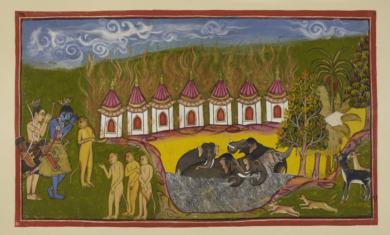 15296 (2) f.15r ekleyin, Sugriva yenildi ve Rama