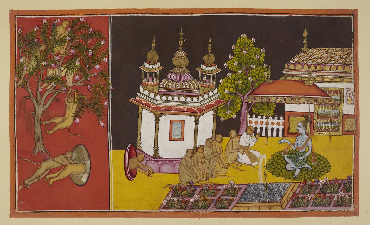 Ekle 15296 (2) f.61r, Hala umutsuzca dağlık vahşi doğada Sita