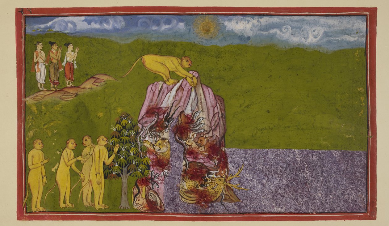 Ekle 15296 (2) f.81r, Büyük okyanusun kıyılarında, maymunlar, Lak