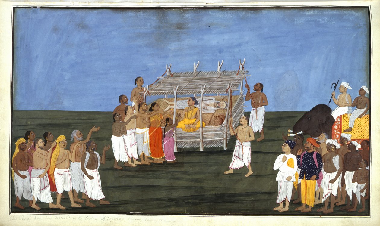 Add Veya 4356 Brahmin töreni, 'Brahminlerin Yaşamları'ndan bir çizim, c.1820 (kağıt üzerine suluboya) by Indian School