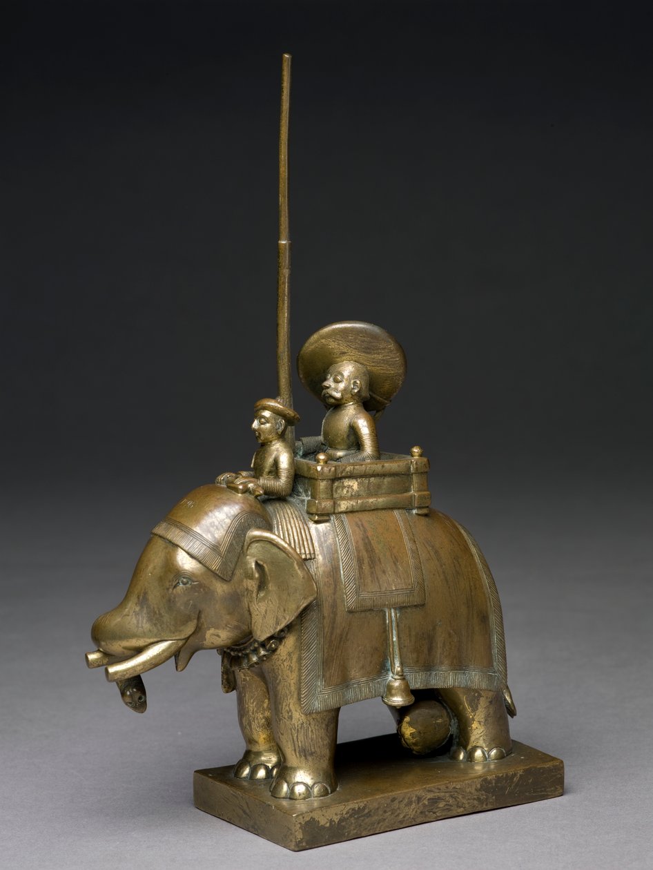 Fil süren bir subay, 1795 (pirinç) by Indian School