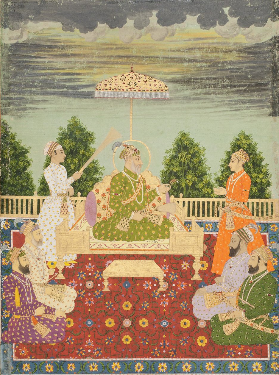 Bahadur Şah, dört oğlu ve bir torunu ile, c.1710 by Indian School