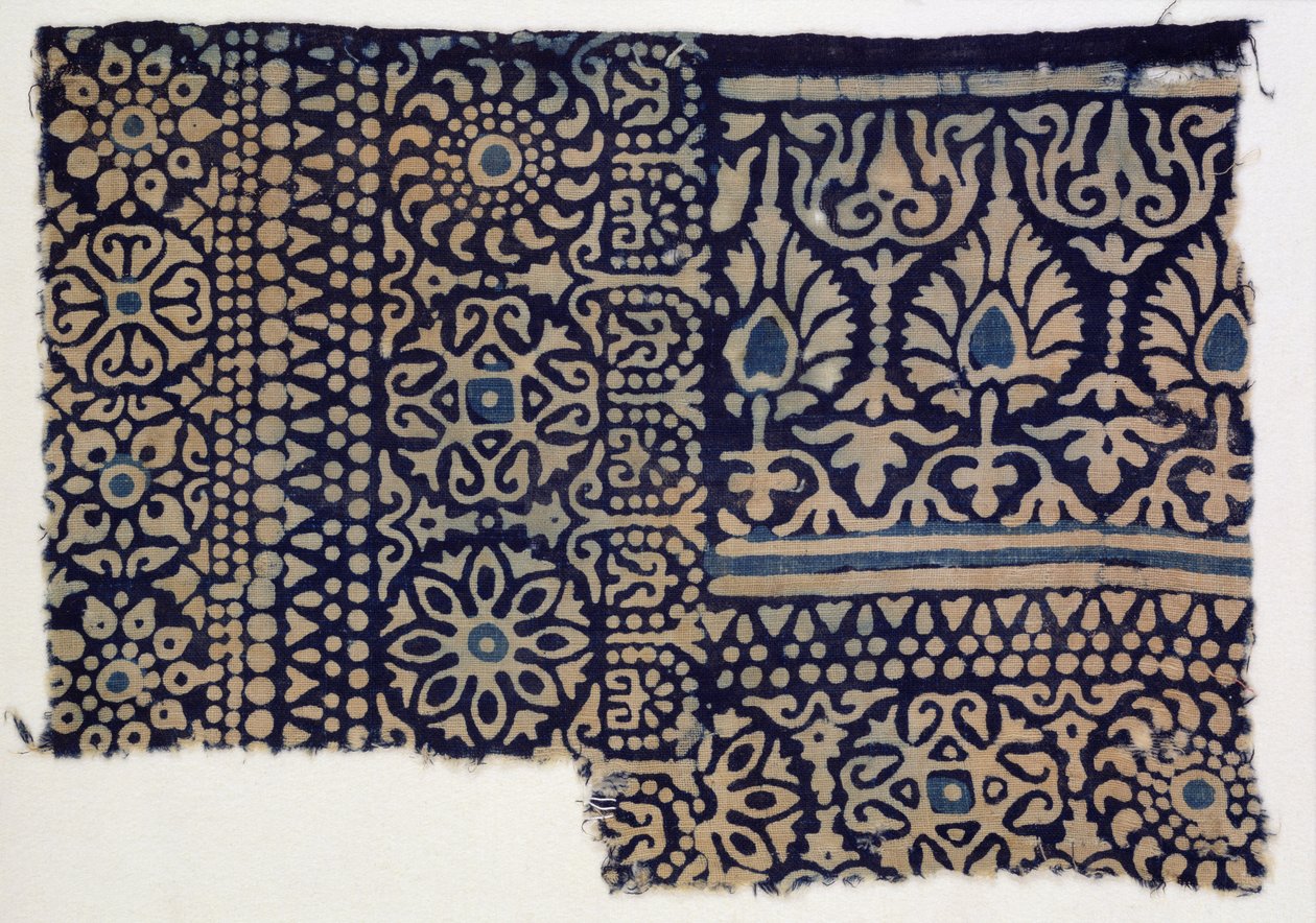 Blok baskılı tekstil parçası, Hint (pamuk) by Indian School