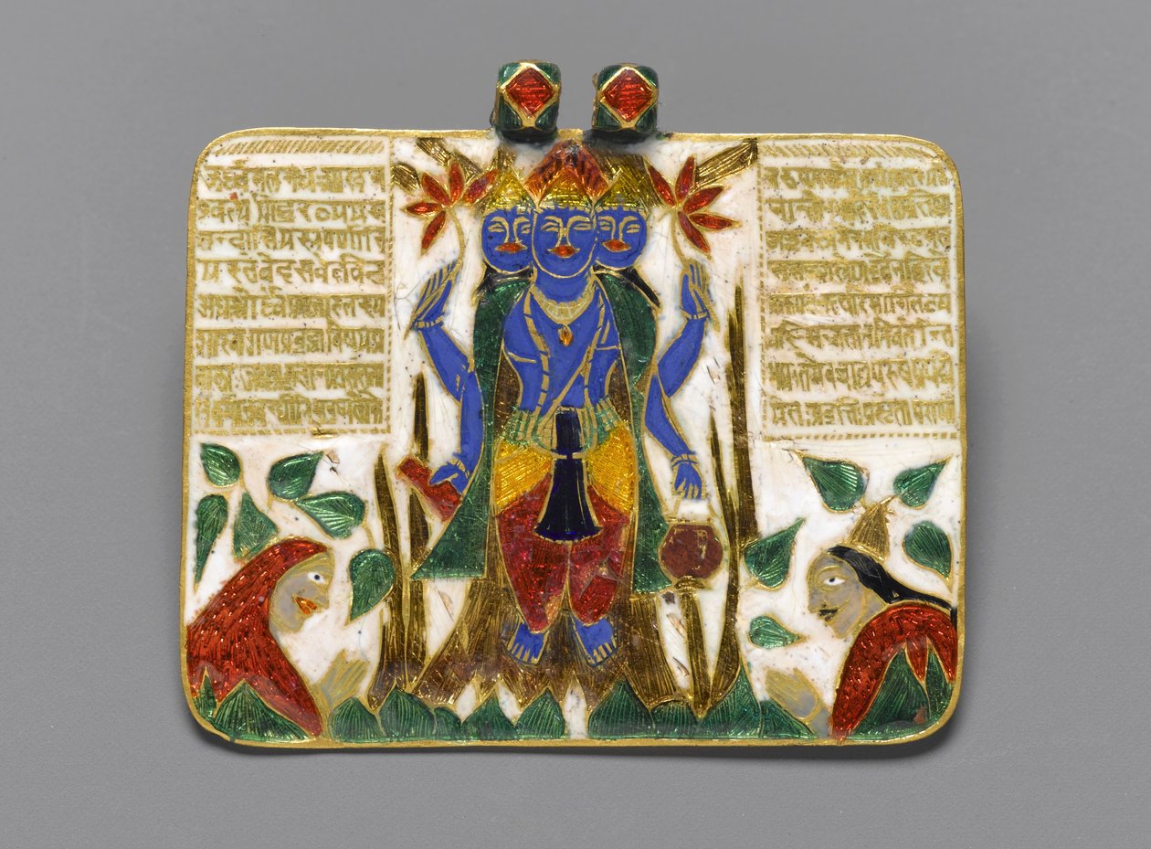 Brahma Kolye Ucu, 18. yüzyılın sonları (altın üzerine champleve emaye) (tersi için ayrıca 267520