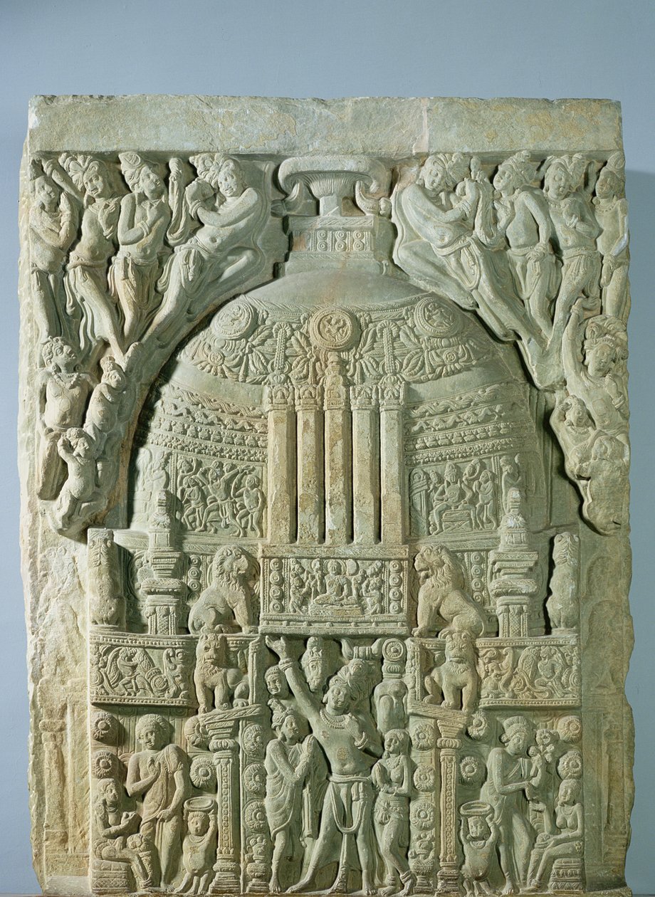 Budist stupa, Nagarjunakonda (kireçtaşı) by Indian School