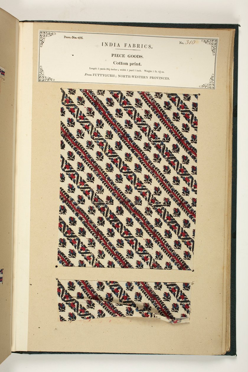Cotton Print, Fatehgarh, Uttar Pradesh, Hindistan, Parça Mallar, No. 310 