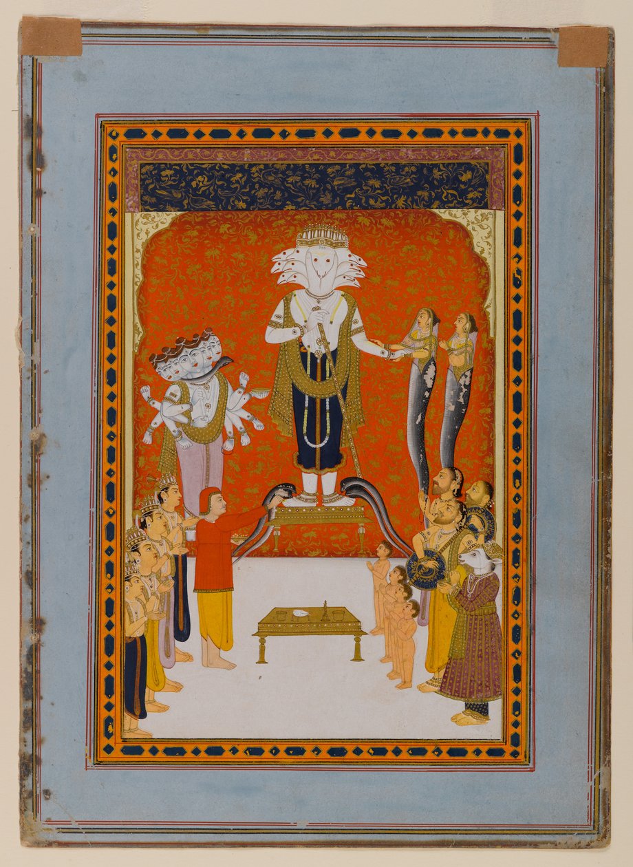 Devoshans To Nagdevata, Rajasthan, S.1790 (Kağıt Üzerinde WK ve Altın) by Indian School