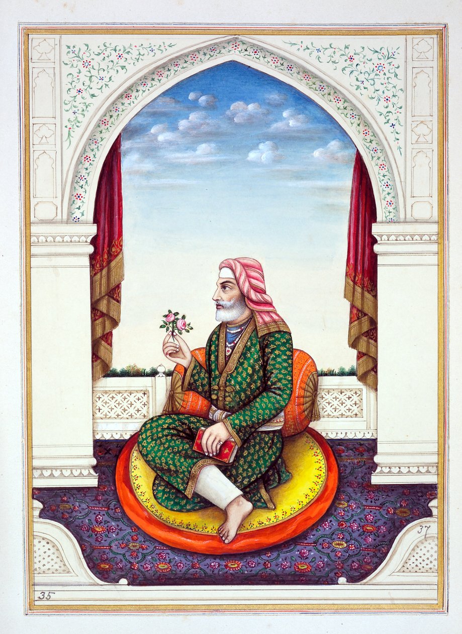 Dewan Sawan Mal (Multanwala), The Kingdom of the Punjab, its Rulers and Chiefs, cilt II, kimliği belirsiz bir Hintli sanatçı tarafından 30 suluboya çalışması, c.1840 (kağıt üzerinde wc) by Indian School