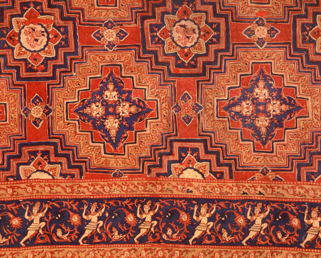 Tay tasarımlı Ayuttaya döneminden kumaş (baskılı pamuk) by Indian School