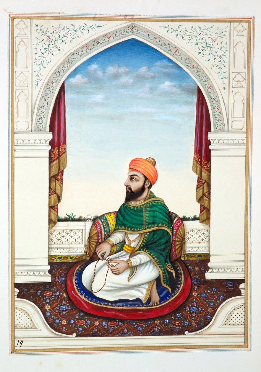 Fakir Syad Aziz-o-Deen, The Kingdom of the Punjab, its Rulers and Chiefs, cilt I, kimliği belirsiz bir Hintli sanatçının 27 suluboya çalışması, c.1840 (kağıt üzerinde wc) by Indian School